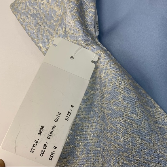 NWT Dessy Collection Bateau Neck Cap Sleeve Cocktail Dress Cloudy Gold 4 - Picture 13 of 13